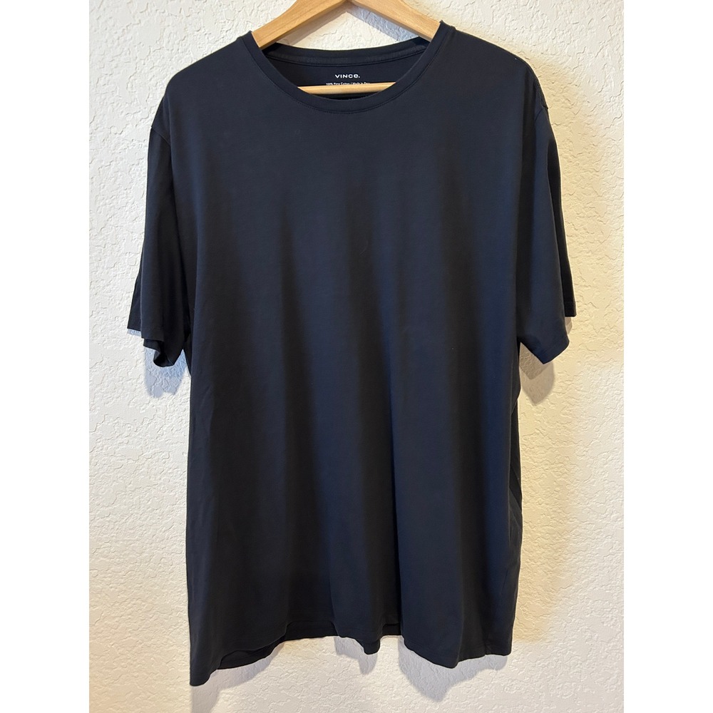 Vince T-Shirt Sz XL Black 100% Pima Cotton Short Sleeve Crewneck Tee Minimalist